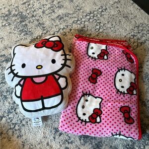 Hello Kitty Pillow and Blanket Set
